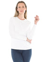 Crew Neck Long Sleeve Tee White