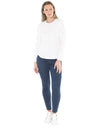 Crew Neck Long Sleeve Tee White
