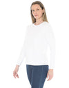Crew Neck Long Sleeve Tee White