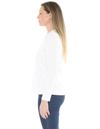 Crew Neck Long Sleeve Tee White