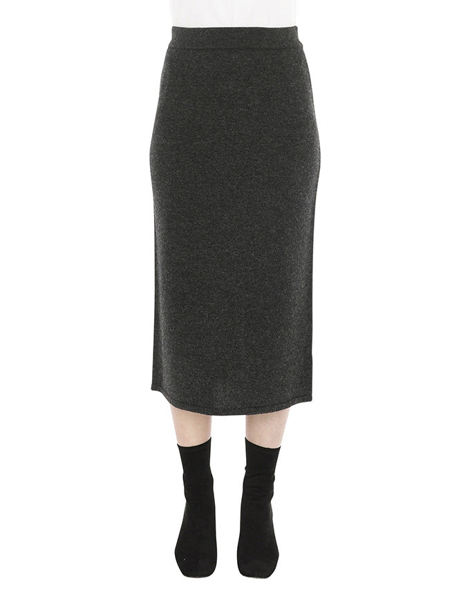 Pull On Knit Skirt Charcoal