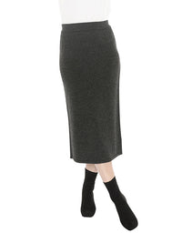 Pull On Knit Skirt Charcoal