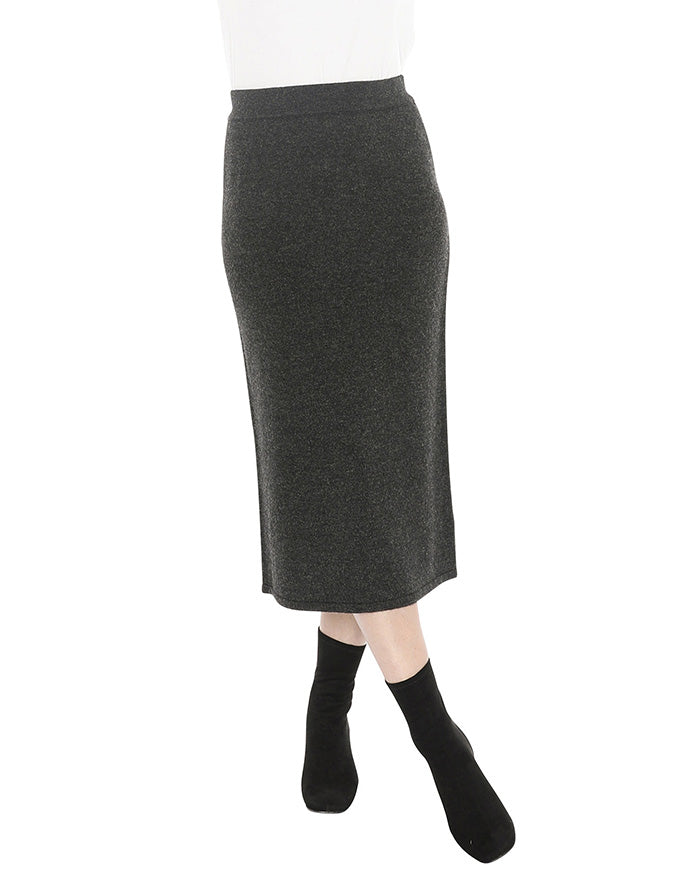 Pull On Knit Skirt Charcoal