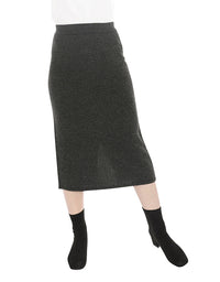 Pull On Knit Skirt Charcoal
