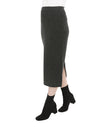 Pull On Knit Skirt Charcoal