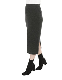 Pull On Knit Skirt Charcoal