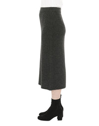Pull On Knit Skirt Charcoal