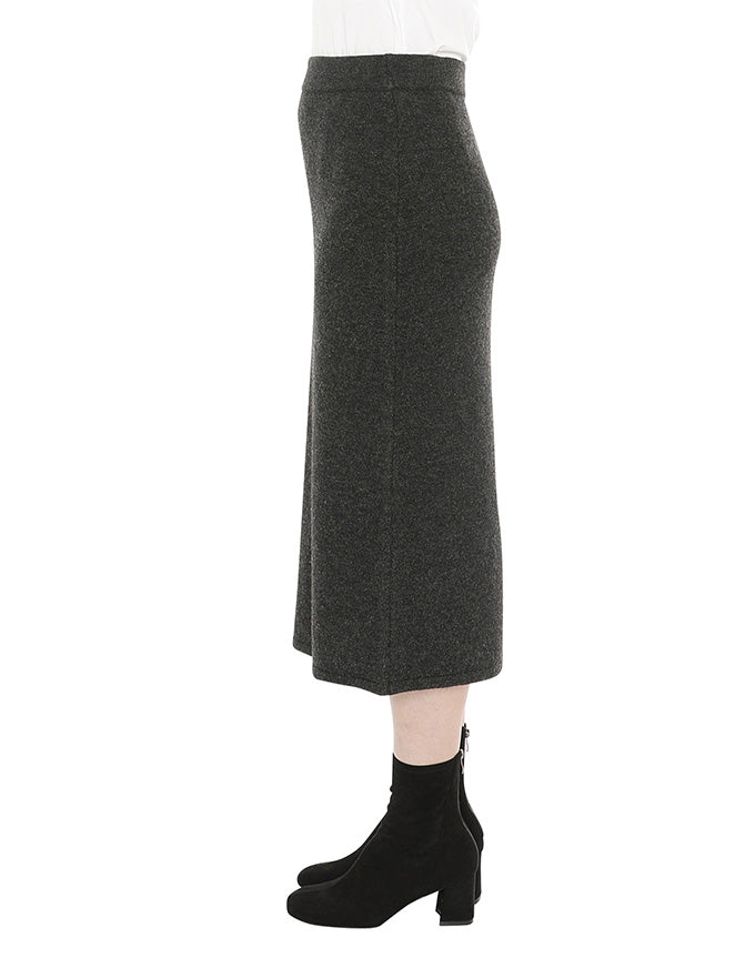Pull On Knit Skirt Charcoal