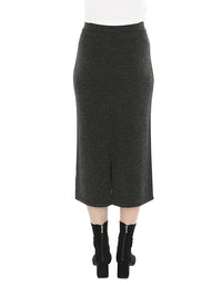 Pull On Knit Skirt Charcoal