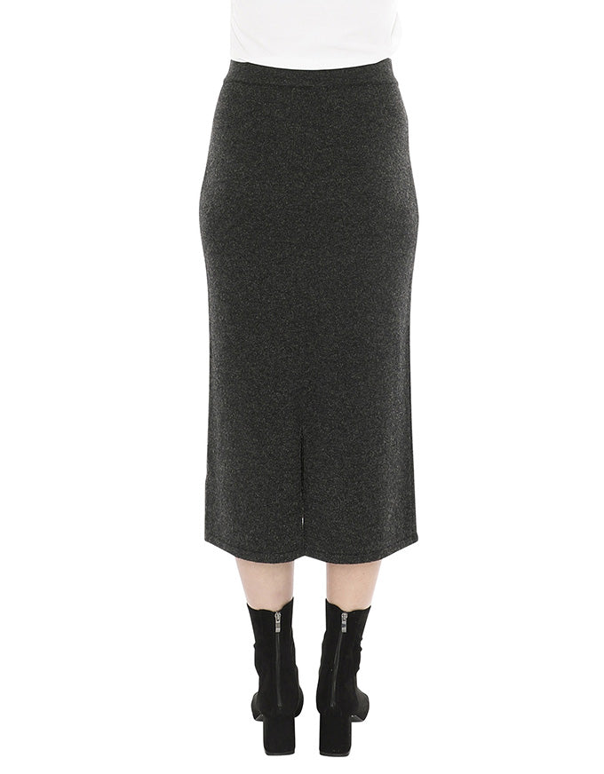 Pull On Knit Skirt Charcoal