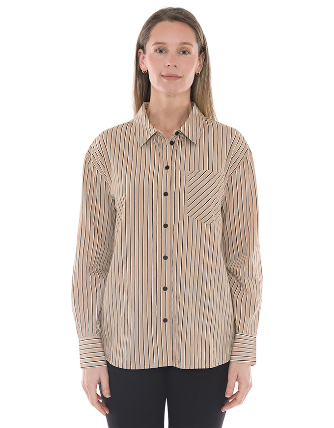 Stripe Shirt Beige/Black