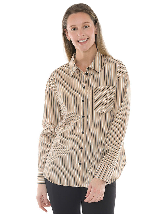 Stripe Shirt Beige/Black