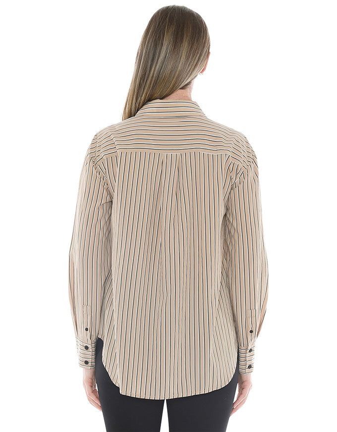 Stripe Shirt Beige/Black