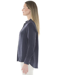 Long Sleeve Cupro Shirt Midnight