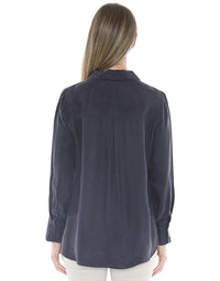 Long Sleeve Cupro Shirt Midnight