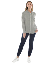 Mono Stripe Shirt Khaki/Ivory