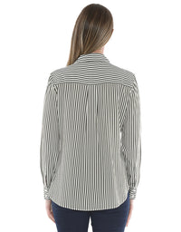 Mono Stripe Shirt Khaki/Ivory