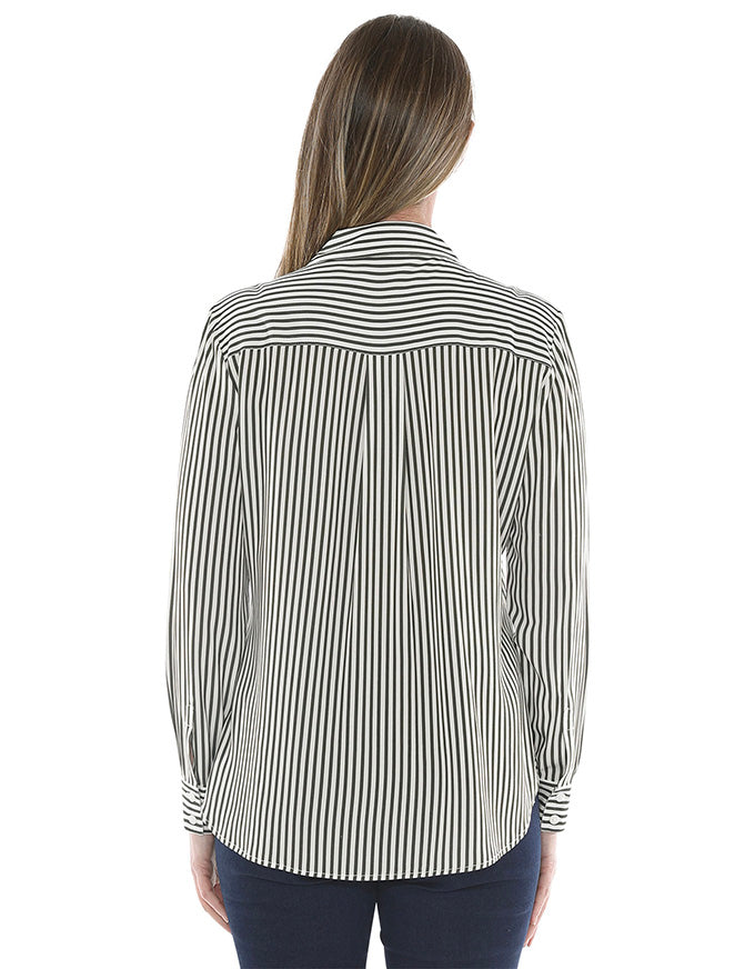 Mono Stripe Shirt Khaki/Ivory