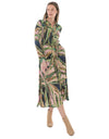 Leaves Tie Waisted Dress