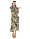 Leaves Tie Waisted Dress