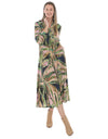 Leaves Tie Waisted Dress