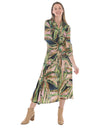 Leaves Tie Waisted Dress