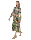 Leaves Tie Waisted Dress