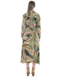 Leaves Tie Waisted Dress