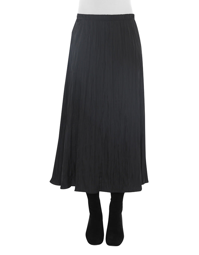 Pleated Pull On Skirt Black