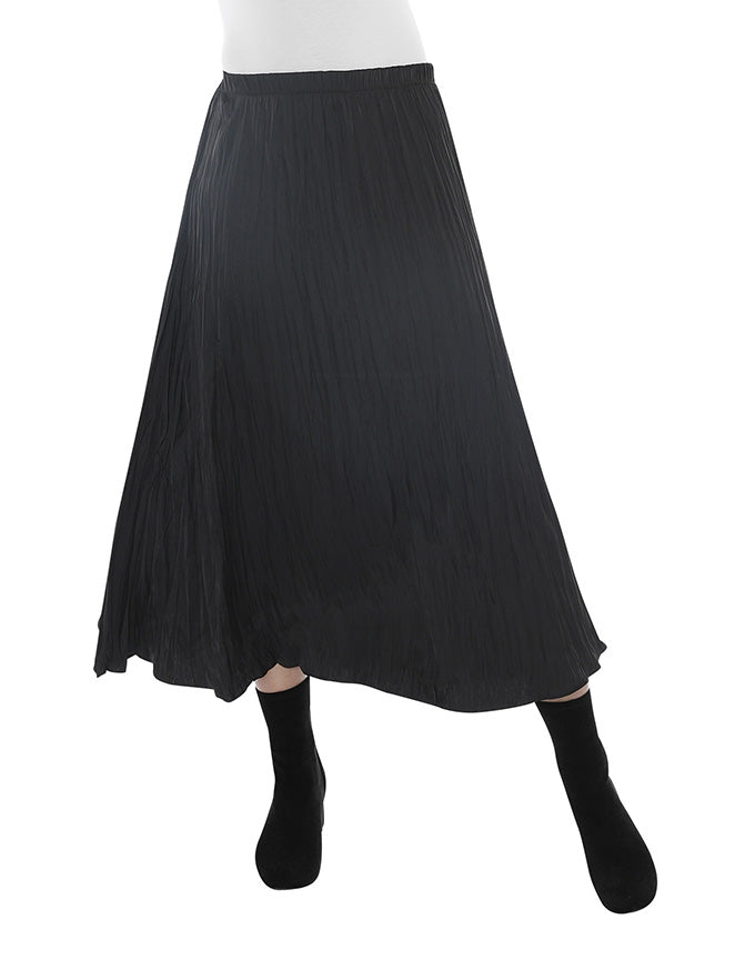 Pleated Pull On Skirt Black
