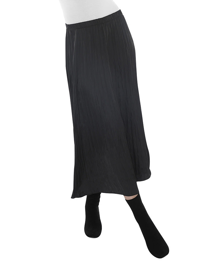 Pleated Pull On Skirt Black