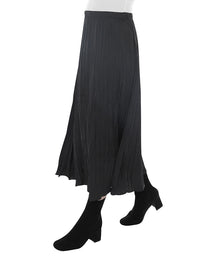 Pleated Pull On Skirt Black