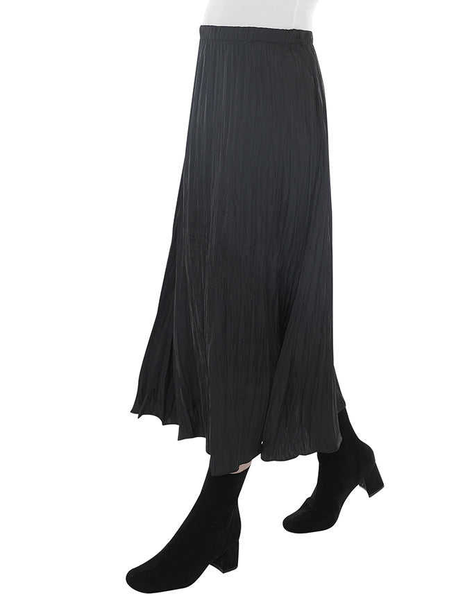 Pleated Pull On Skirt Black