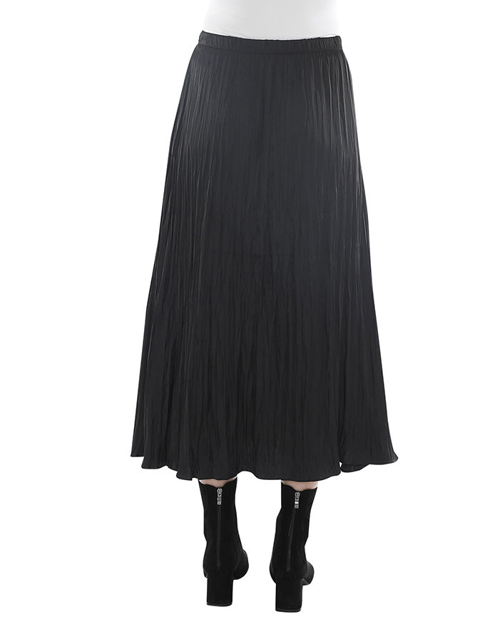 Pleated Pull On Skirt Black