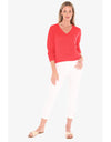 Neck Tape Pullover - Tomato
