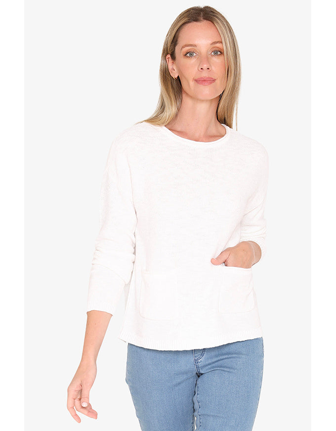Textured Pullover - White