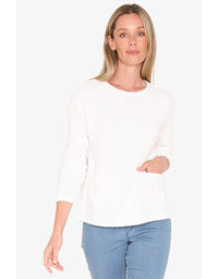 Textured Pullover - White
