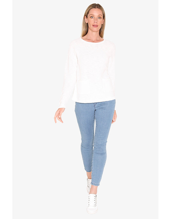 Textured Pullover - White