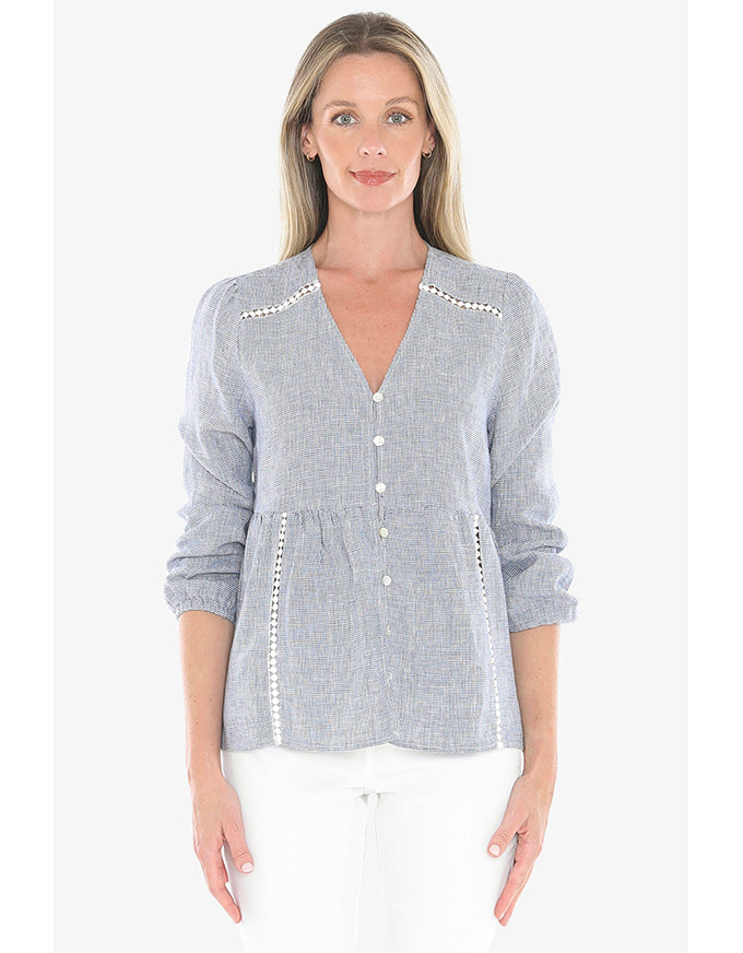 Mini Check Top - Night/White