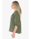 Ruffle Neck Top - Basil