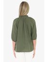 Ruffle Neck Top - Basil