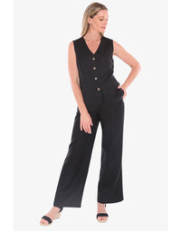 Button Vest - Black