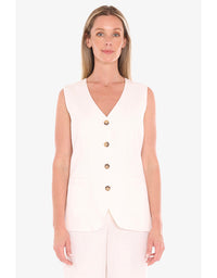 Button Vest - Ivory
