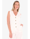 Button Vest - Ivory
