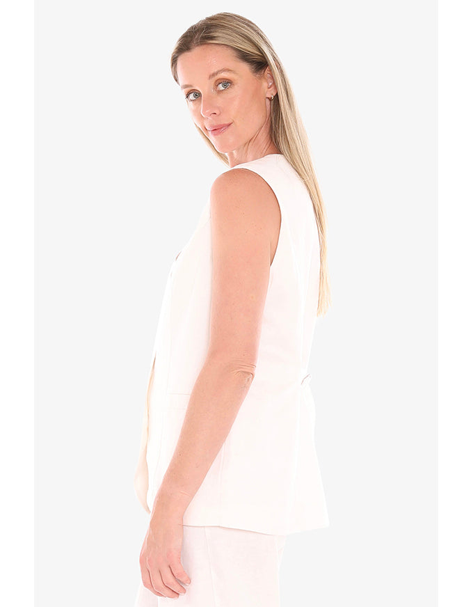 Button Vest - Ivory