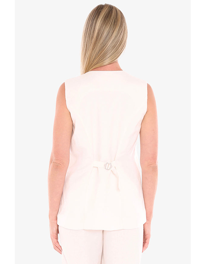Button Vest - Ivory