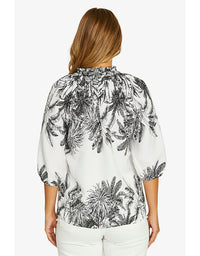 Bahamas Linen Shirt Ivory/Black