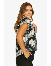 Palm Island 2 Pocket Shirt Black/Ecru