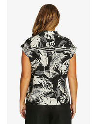 Palm Island 2 Pocket Shirt Black/Ecru