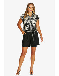 Palm Island 2 Pocket Shirt Black/Ecru